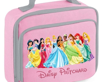 Bolsa de almuerzo personalizada de princesas, lonchera térmica para niños, bolsa de almuerzo para niñas, bolsa personalizada, lonchera escolar, bolsa rosa o azul.