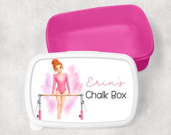 Personalised Gymnastics Chalk Box | Teen Gymnast Storage | Pink Gym Accessory