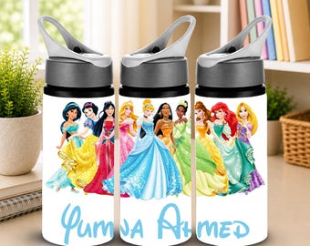 Kids Princess Water Bottle, Personalised Children’s Water Bottle, Back To School Kids Water Bottle,  Childrens School Water Bottle.