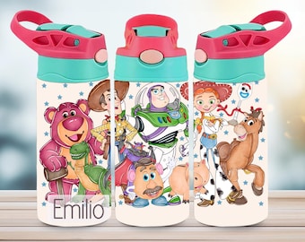 Botella de agua personalizada de Toy Story: Botella aislante para niños de vuelta al cole