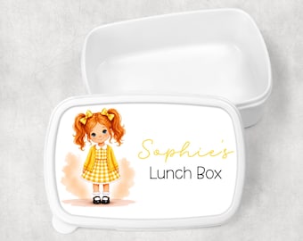 Personalised Girls Lunch Box, Custom Name School Lunchbox, Back to School Container