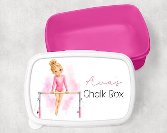Personalised Gymnastics Chalk Box | Custom Name Gymnast Storage Accessory