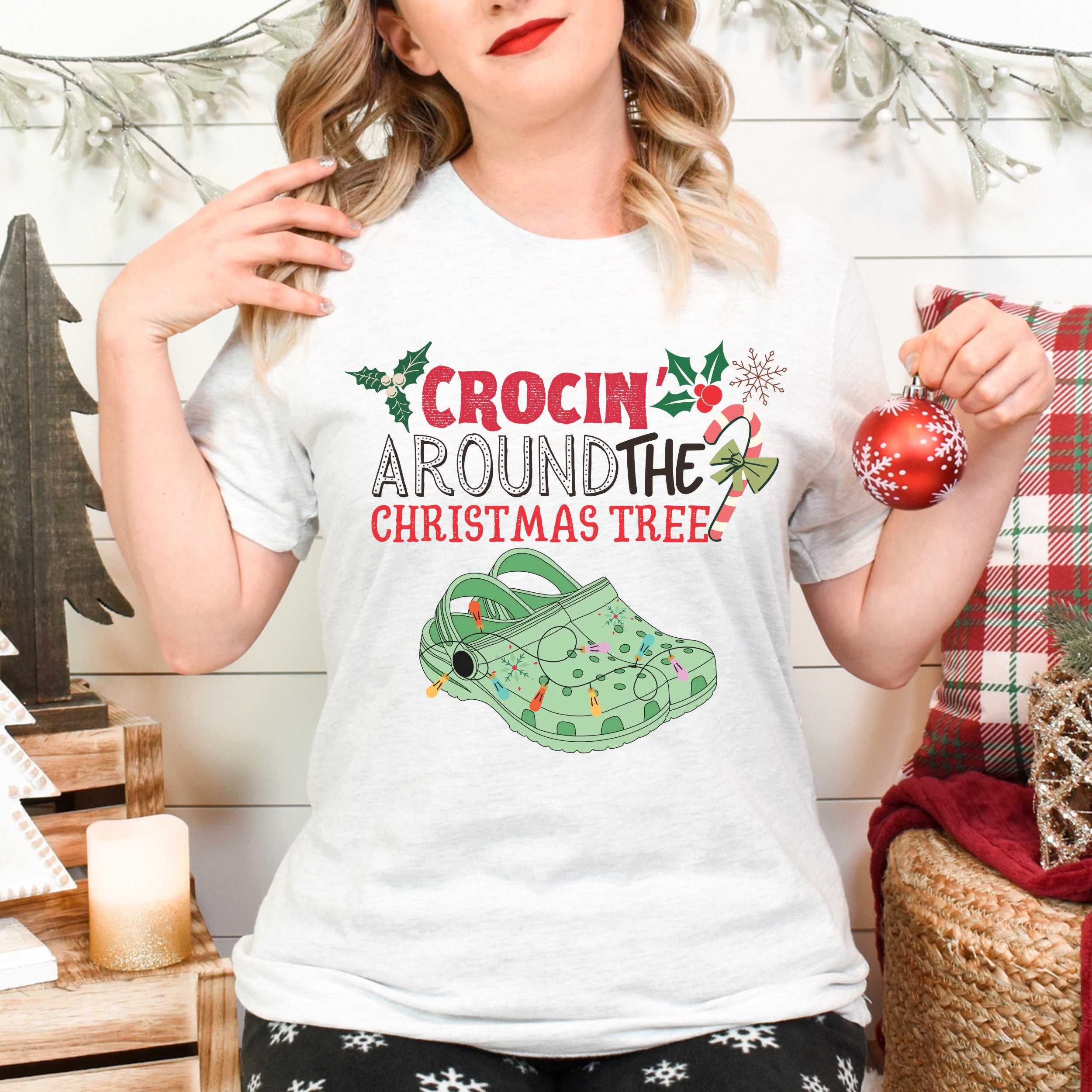 Crocin Around the Christmas Tree Crocs Shirt Funny Christmas - Etsy
