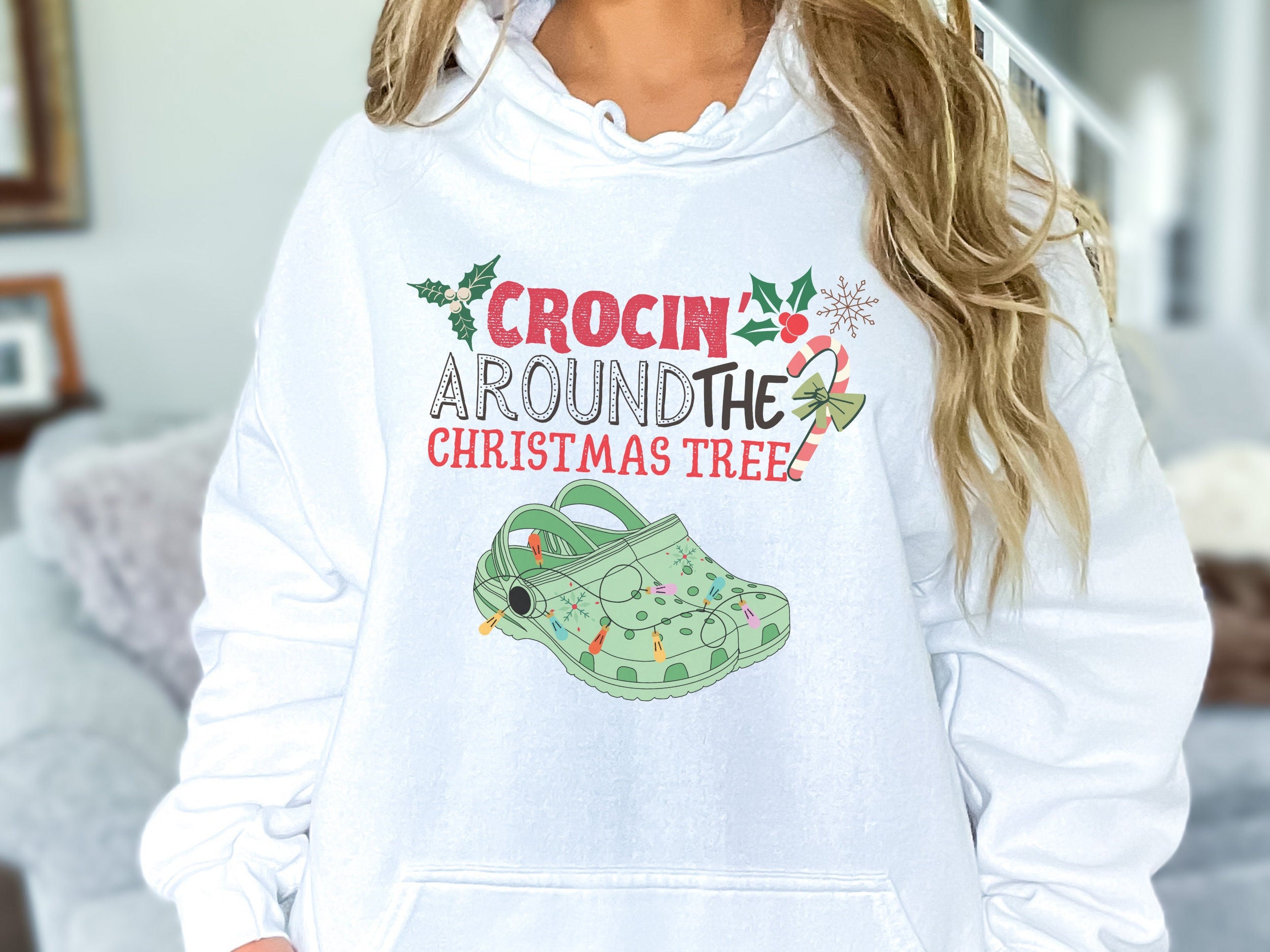 Croc Hoodie Crocin Around the Christmas Tree Crocs Shirt - Etsy