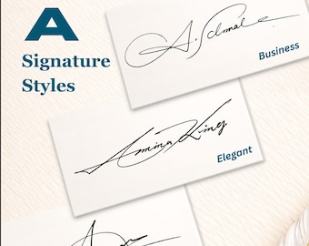 A Letter Signature Design | Real Handwritten Style | Video Tutorial + Worksheet Included | Unlimited Revision | Digital Delivery