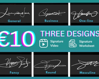 Handwritten Style Signature Design: Wedding, Business (Digital)
