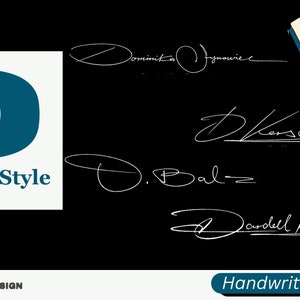 Stile di firma lettera D in stile scritto a mano, consegna digitale entro 36-72 ore, video e foglio di lavoro disponibili per la tua pratica