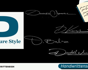 D Buchstabe Unterschrift im handgeschriebenen Stil, digitale Lieferung innerhalb von 36-72 Stunden, Video und Arbeitsblatt für Ihre Praxis verfügbar