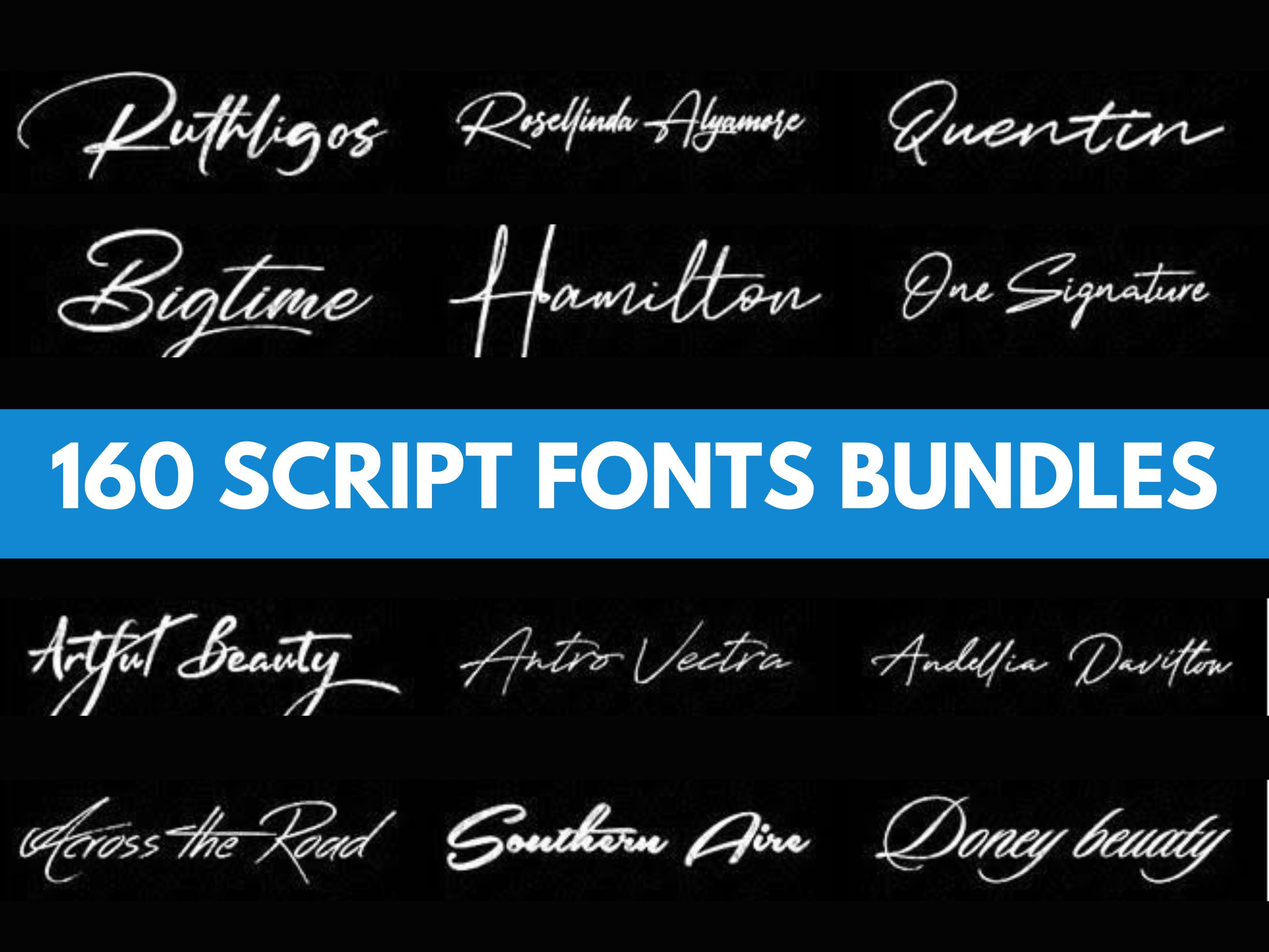 Gift Script Font 160 Handwritten Font Bundle, Script Fonts, Wedding Font - Etsy Australia