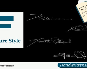 F Letter Signature Style in handgeschreven stijl, digitale aanlevering binnen 36-72 uur, video en werkblad beschikbaar voor uw praktijk