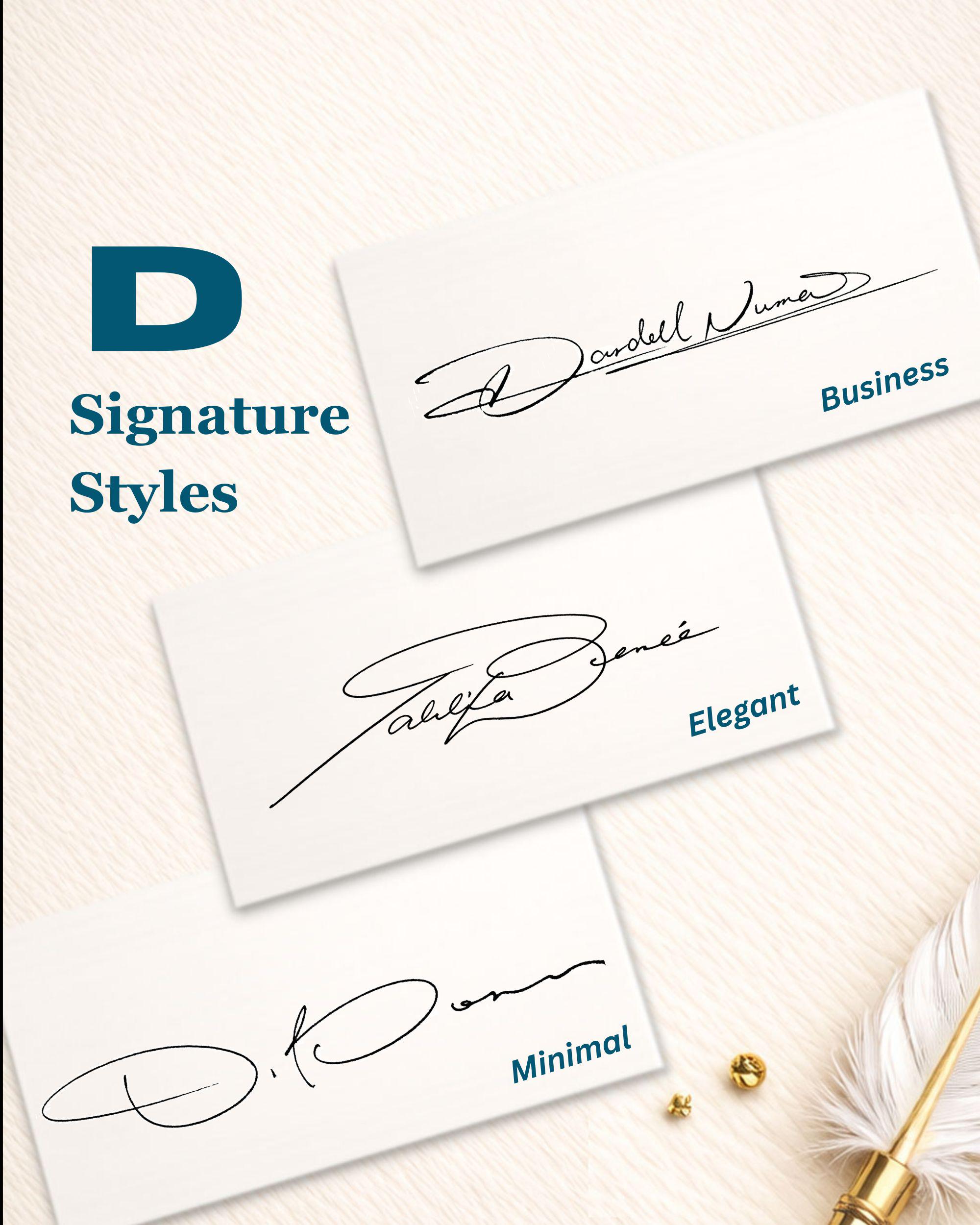 Custom 'D' Letter Signature Design | Handwritten Style (digital ...