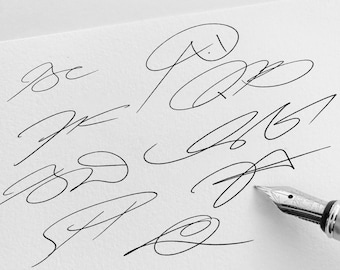 Initial Signature Design with Video Tutorial in Calligraphy Styles | Digital Delivery