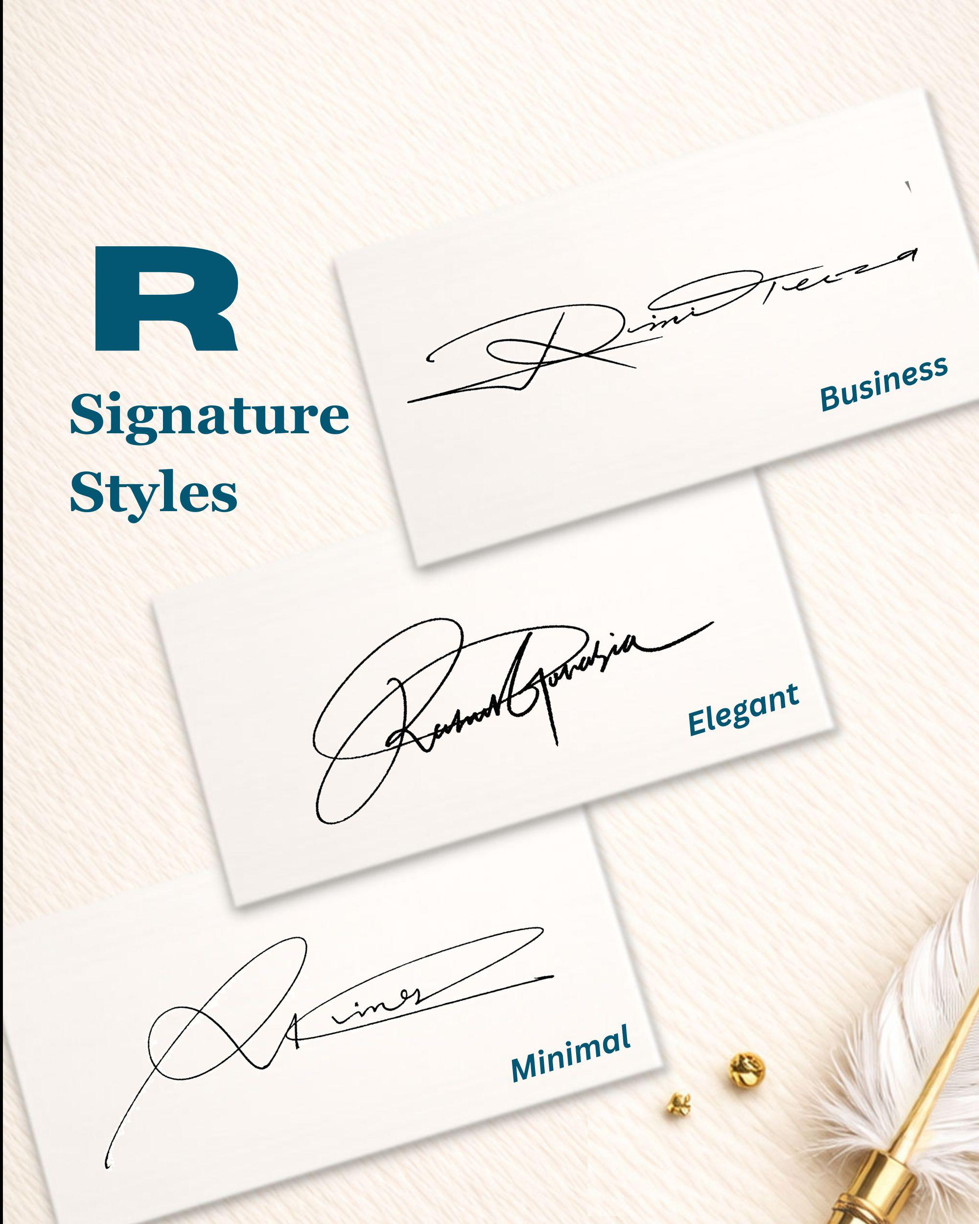 Calligraphy Signature Letter R