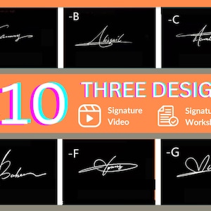 Individuelles Signatur-Design mit echter Handschrift, schnelle Lieferung innerhalb von 48 Stunden, Video-Tutorial und Arbeitsblatt zum