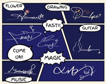 Custom Signature Design with Video Tutorial: Social Media, Blog, Artist (Digital)