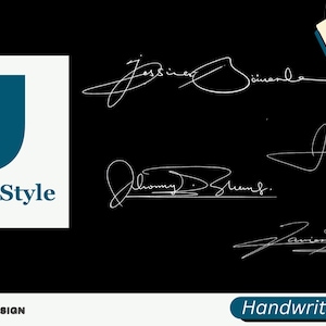 Firma de la letra J en estilo manuscrito, entrega digital en 36-72 horas, video y hoja de trabajo disponibles para su práctica