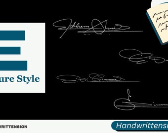 E Letter Signature Style in a handwritten style, digital delivery within 36-72 hours, video and worksheet available for your practice