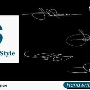 Firma de letra S en estilo manuscrito, entrega digital en 36-72 horas, video y hoja de trabajo disponibles para su práctica