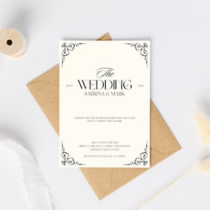 Elegant Minimalist Wedding Invitation | Instant Download Digital Wedding Invitation | Timeless Wedding Invitation