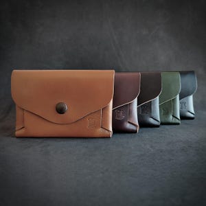 Portafoglio in pelle minimalista, per uomo e donna, realizzato a mano con vera pelle portoghese Portafoglio sottile, porta carte, monete, banconote