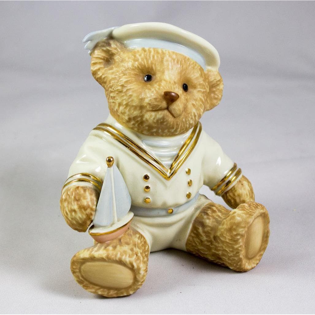 Lenox First Mate China Teddy Bear Sailor Figurine 24K Gold Accents