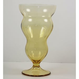 Vintage Federal Glass Lido Golden Glow 15 oz Footed Tumbler 146r Amber Optic