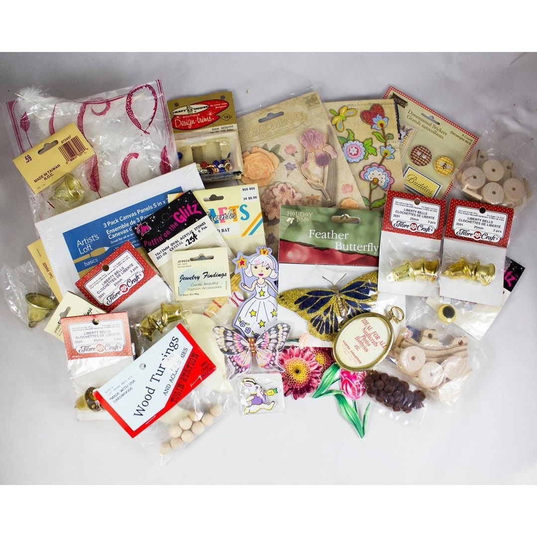 Miscel Huge Mixed Lot of Miscellaneous Crafting Items Scrapbooking Wood Art - Etsy