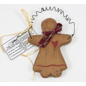 KBI 2001 Gingerbread Girl Wood Christmas Ornament or Wall Plaque Hanger