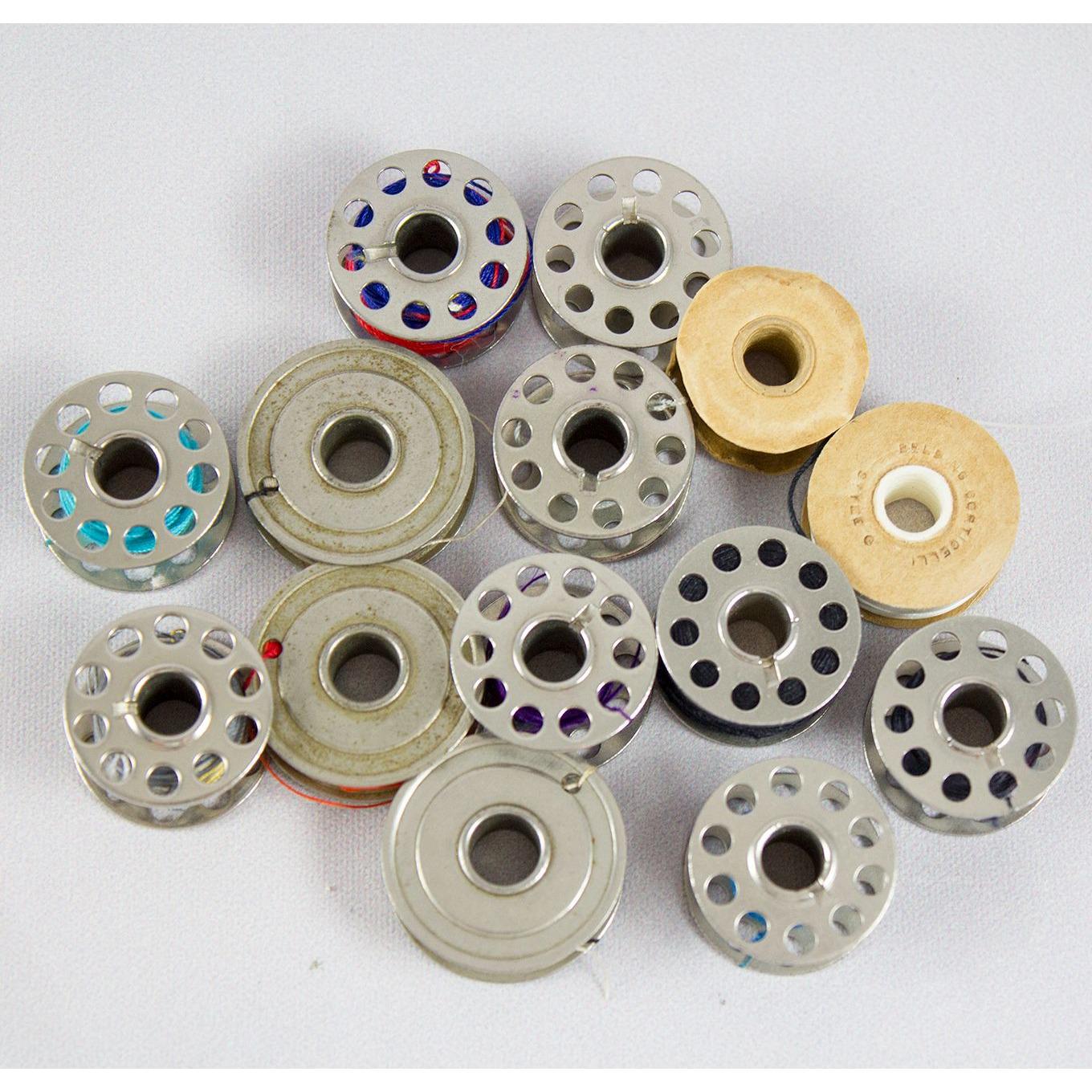 Vintage Lot of 14 Metal & Cardboard Sewing Machine Bobbins Belding ...
