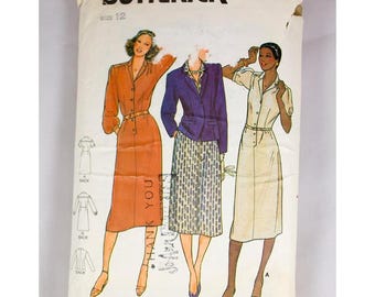 Vintage Butterick Quick Pattern 6695 Misses Jacket & Dress Size 12 CUT COMPLETE