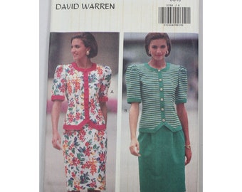 Butterick Schnittmuster 5258 David Warren Misses/Petite Top & Rock Größe 6-8-10 ungeschnitten
