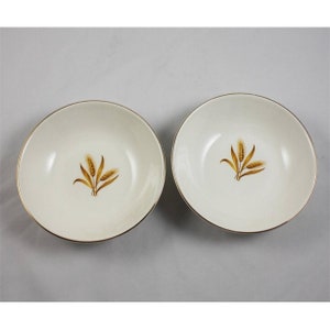 2 Taylor Smith and Taylor TST Wheat Pattern Fruit/Dessert Bowls 1957 Mid-Century