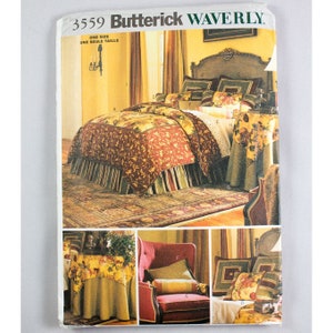 Butterick Waverly Pattern 3559 Bedding Duvet Dust Ruffle Pillow Shams UNCUT
