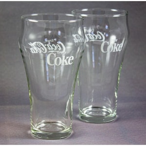 Vintage Enjoy Coca-Cola 12 oz Glasses Set of 2 Libbey Star Stamp 1960&#39;s