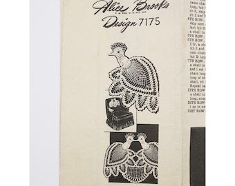 Vintage 1946 Alice Brooks Design 7175 Chair Set Filet Crochet Pattern Birds