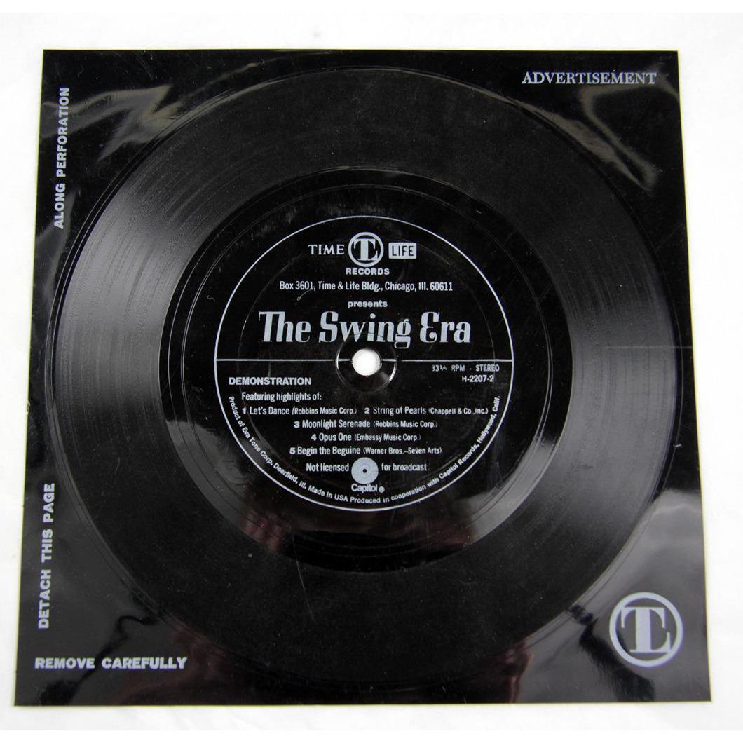 Time Life Promo Ad Flexi Disc The Swing Era 33 1/3 Demo Record 45 Vintage