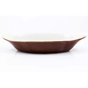 Hall China Ovale arricciato marrone Uovo gratinato 6,5 &quot;Piatto da forno Ristorante Ware