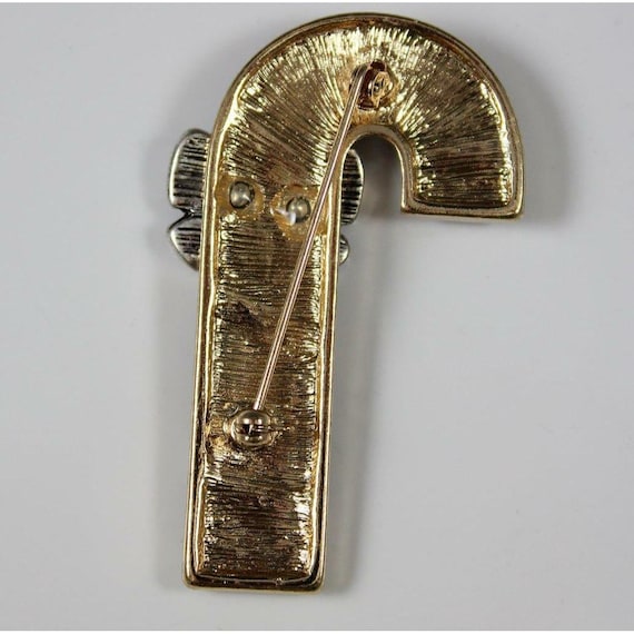 Christmas Happy Holidays Candy Cane Pin Enamel & Crystals View 2