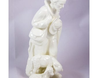 Goebel Hummel Pastor con corderos Figura completamente blanca TMK-4 214/F Marca de 3 líneas