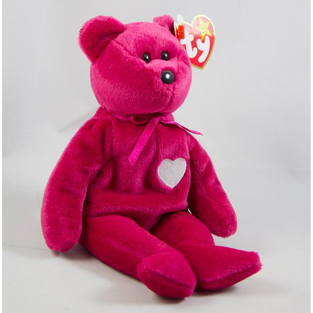 Ty Valentina Hot Pink Bear 1999 Beanie Baby With Tags Plush Bean
