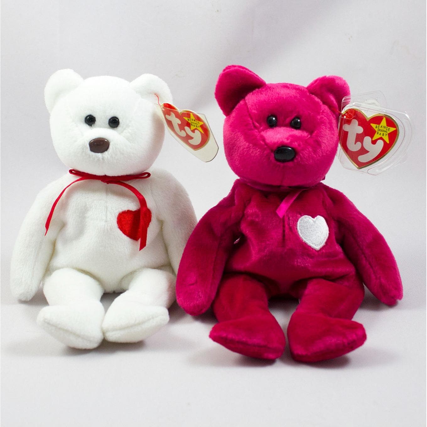 Ty Valentino 1994 With Brown Nose & Valentina 1999 Beanie Babies