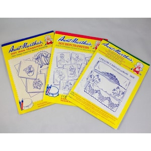 Aunt Martha's Hot Iron Transfers 3733 Kittens, 3286 Vegetables & 3818 Pillowcase
