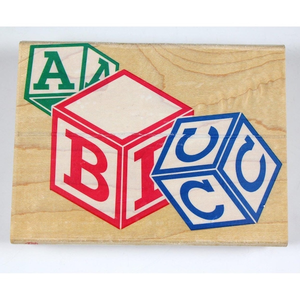 Rubber Stampede Posh Impressions Baby Block Frame ABC Rubber Stamp Z787G 1997