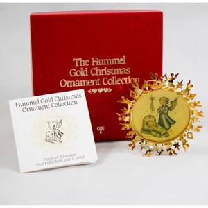 ヒュンメル ゴールド クリスマス コレクション「崇拝の祈り」24K ゴールド プレート 箱付き 1988 年