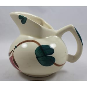 Vintage Purinton Slip Ware Cerámica Ivy Red Blossom 14 oz Kent Jug Mid-Cent Mod
