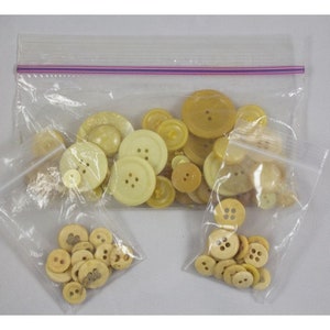Mixed Lot of Vintage Plastic Buttons Neutral Shades: Beige Tan Off-White