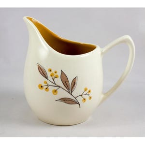 Salem Ovenproof China Jamaica Creamer Orange Berries Brown Leaves 1960s MCM