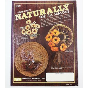 Fibre-Craft Naturally For All Seasons Fold-Out Craft Leaflet 059 1979 12 Project