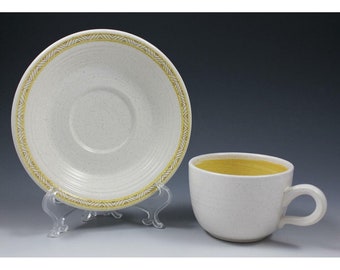 Franciscan Hacienda Gold Cup & Saucer Set 1970&#39;s &quot;Flying F&quot; Backstamp Interpace