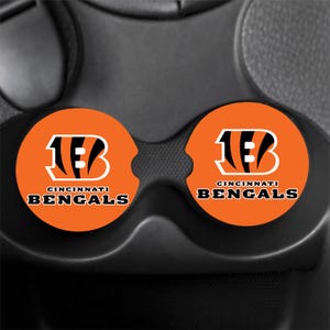 Conjunto de 2 porta-copos de carro do Cincinnati Bengals! FRETE GRÁTIS para os EUA personalizável Presente de aniversário para fãs de futebol, namorados, marido adolescente, filho, Natal